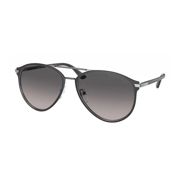 NWOT Prada Polarized Black Aviator Sunglasses - Picture 1 of 5